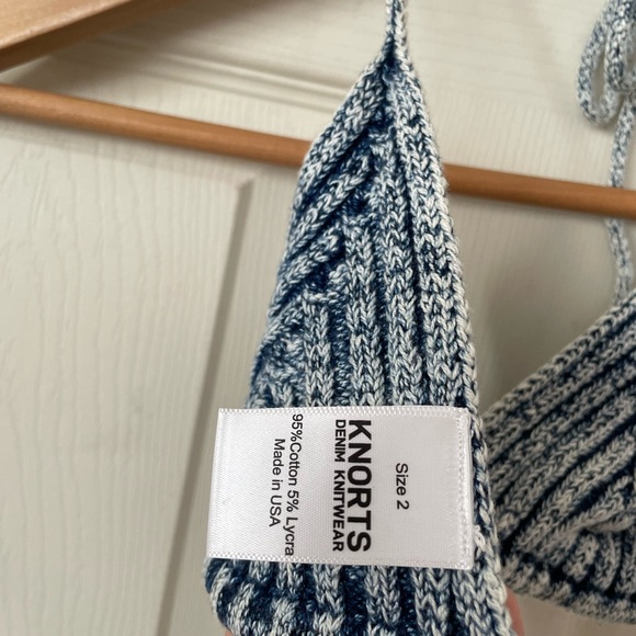 knorts denim barely bikini top in indigo blue - Picture 5 of 5